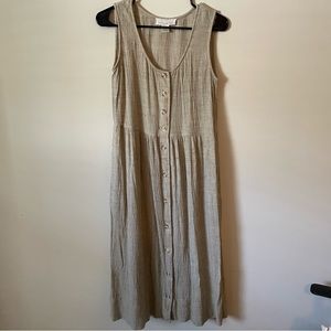 THE LIMITED Linen Tan Midi Dress - Size S